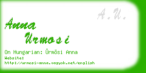 anna urmosi business card